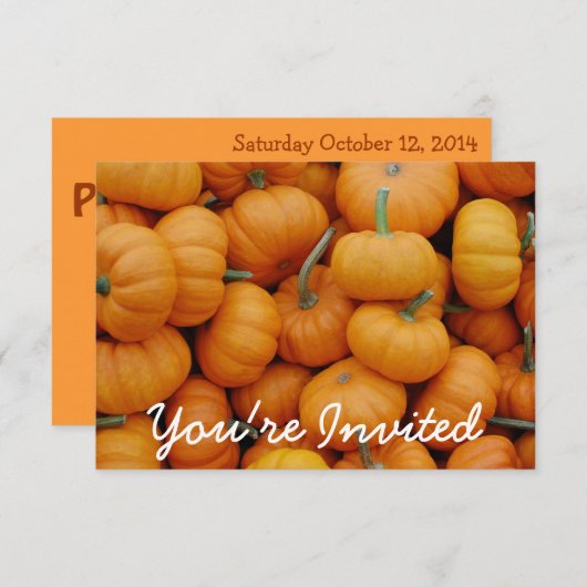 Kürbis-Flecken-Halloween-Party-Einladungen Einladung (Vorne/Hinten)