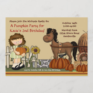 Kürbis-Flecken-Mädchen-brünette Einladung