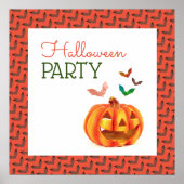 Kürbis & Fledermäuse, Halloween Willkommen Poster (Vorne)