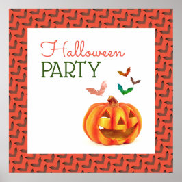 Kürbis & Fledermäuse, Halloween Willkommen Poster