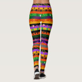 Kürbis, Fledermäuse und Halloween-Party Leggings (Rückseite)