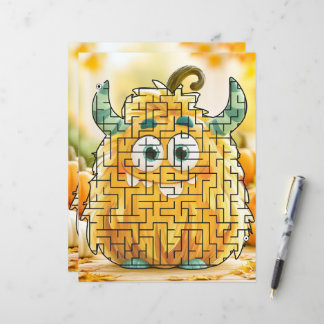 Kürbis-Fluff-Monster-Verkleidungs-Labyrinth-Papier