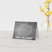 Kürbis für Halloween 1-Chalkboard-Look Karte (Gelbe Blume)