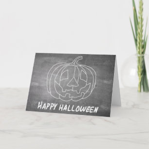 Kürbis für Halloween 1-Chalkboard-Look Karte