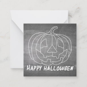 Kürbis für Halloween 1-Chalkboard-Look Mitteilungskarte