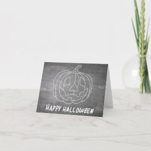 Kürbis für Halloween 1 Schultafel-Look Karte