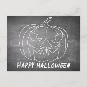 Kürbis für Halloween 3 Kreidetafel-Look Feiertagspostkarte