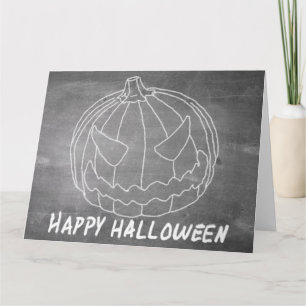 Kürbis für Halloween 6 Kreidetafel-Look Karte
