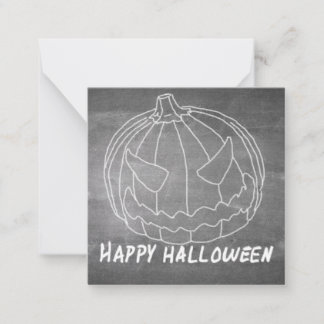 Kürbis für Halloween 6 Kreidetafel-Look Mitteilungskarte