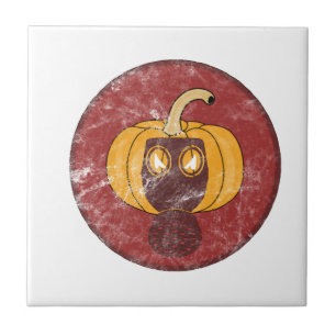 Kürbis-Gasmaske Halloween-Design Fliese