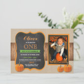 Kürbis-Geburtstag JEDES MÖGLICHES ALTER laden Einladung (Stehend Vorderseite)