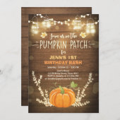 Kürbis-Geburtstagseinladungsflecken Herbstfall Einladung (Vorne/Hinten)