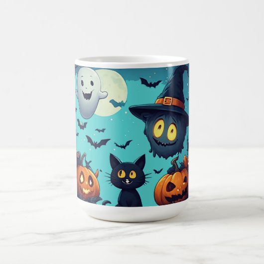 Kürbis gefüllte Halloween-Nachtszene 🌕 Kaffeetasse (Mittel)