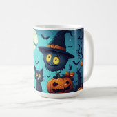 Kürbis gefüllte Halloween-Nachtszene 🌕 Kaffeetasse (VorderseiteRechts)