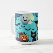 Kürbis gefüllte Halloween-Nachtszene 🌕 Kaffeetasse (Vorderseite Links)