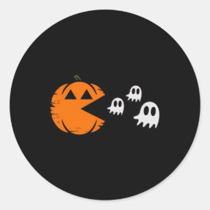 Kürbis-Geist-Gamer-Arcade-Halloween-Spieleliebhabe Runder Aufkleber