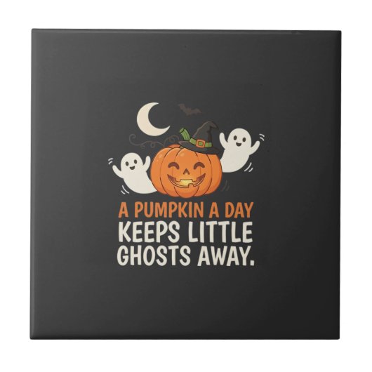 Kürbis-Geist-Halloween-Zitat-Design_1 Fliese (Vorderseite)