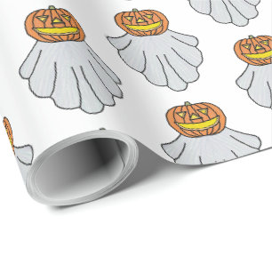 Kürbis-Geist (weiß) - Geschenkpapier
