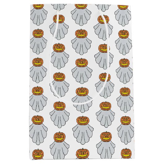 Kürbis-Geist (weiß) - Geschenktüte (Vorderseite)