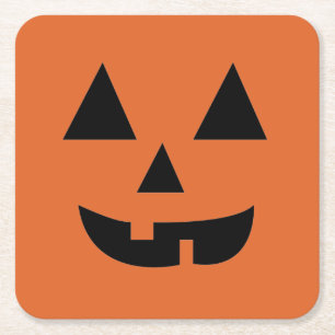 Kürbis Gesicht Halloween Rechteckiger Pappuntersetzer