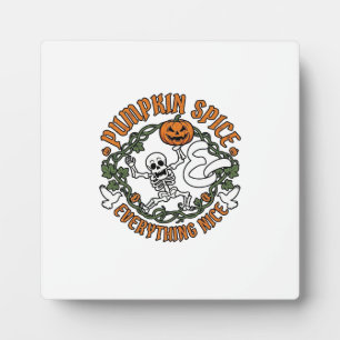Kürbis-Gewürz Alles Schöne Halloween-Skelett V Fotoplatte