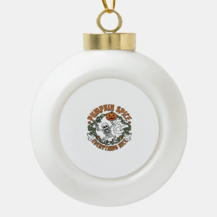 Kürbis-Gewürz Alles Schöne Halloween-Skelett V Keramik Kugel-Ornament