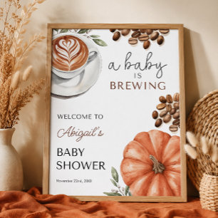 Kürbis-Gewürz-Kaffee-Baby-Shower 16x20 Willkommen Poster