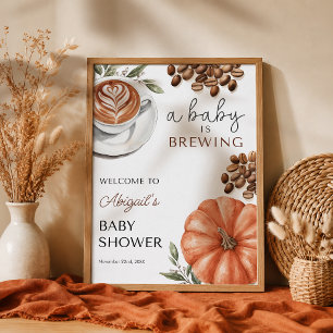 Kürbis-Gewürz-Kaffee-Baby-Shower 18x24 Willkommen Poster