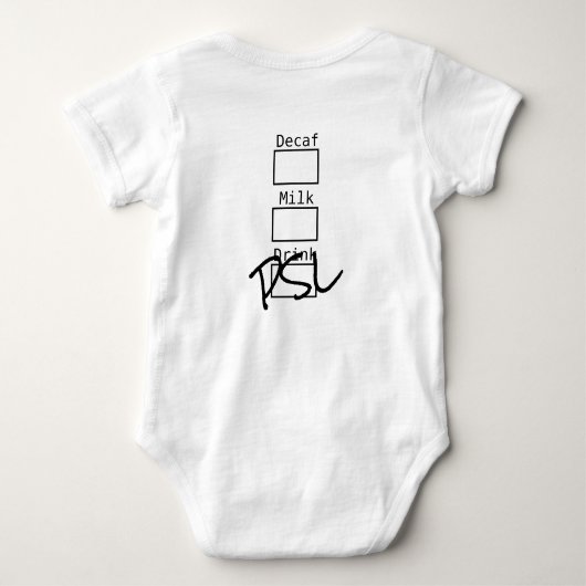 Kürbis-Gewürz Latte Kostüm Baby Strampler (Rückseite)