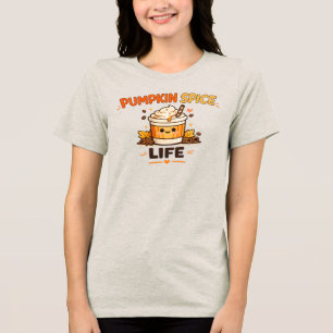 Kürbis-Gewürz-Lebens-Cute-Herbst-Coffee-T-Shirt    Tri-Blend Shirt