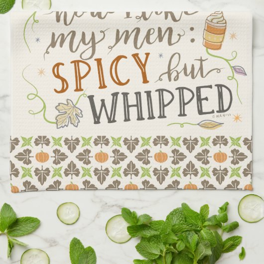 Kürbis-Gewürz lustiger Latte Witz für Geschirrtuch (Gefaltet)