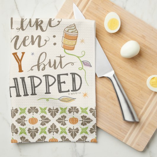 Kürbis-Gewürz lustiger Latte Witz für Geschirrtuch (Viertel Falte)