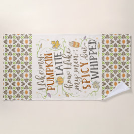 Kürbis-Gewürz lustiger Latte Witz für Strandtuch