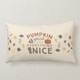 Kürbis-Gewürz-typografische Herbst-Wohngestaltung Lendenkissen
