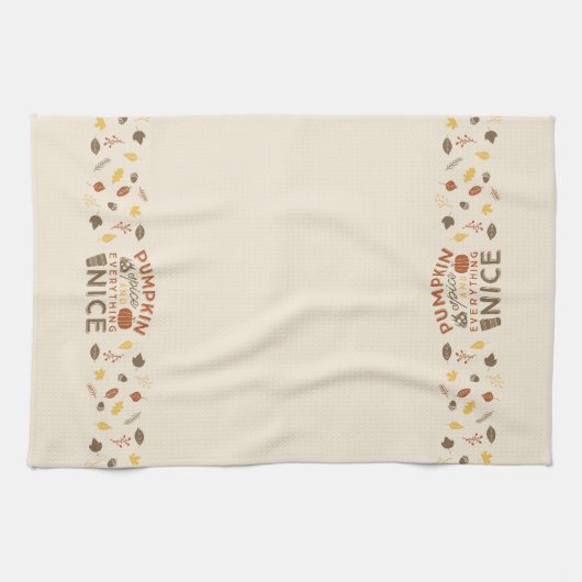 Kürbis-Gewürz-typografisches Fall-Geschirrtuch Geschirrtuch (Horizontal)