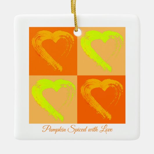 Kürbis gezaubert mit Liebe Herz Kar Ornament (Vorderseite)