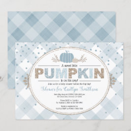 Kürbis Gingham Konfetti Babydusche Einladung