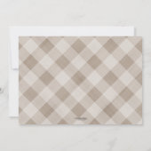 Kürbis Gingham neutrale Farben beige Dusche Einladung (Rückseite)