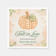 Kürbis Gingham Verlieb dich Babyparty