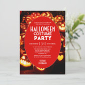 Kürbis-Glow-Halloween-Kostümparty Einladung (Stehend Vorderseite)