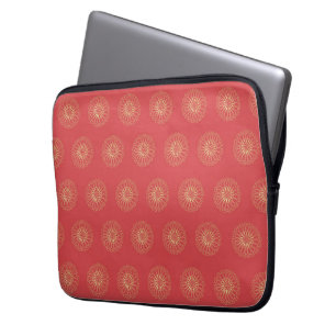 Kürbis Goldene Zinnien-Blumenmedaillons Laptopschutzhülle