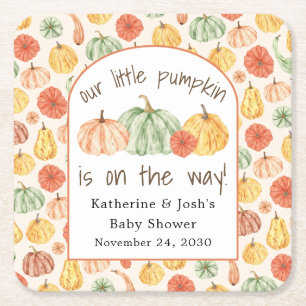 Kürbis-Gourden-Herbst-Baby-Party Rechteckiger Pappuntersetzer