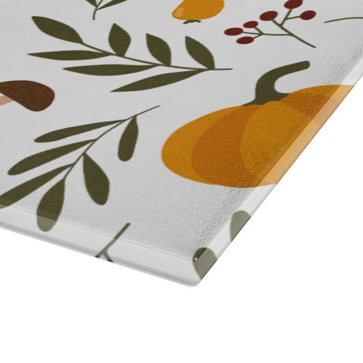 Kürbis, Granatäpfel und Birnen Schneidebrett (Ecke)