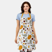 Kürbis, Granatäpfel und Birnen Schürze (Getragen)