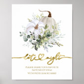 Kürbis-Grünpflanzen Herbst-Date Night-Glas-Schild Poster (Vorne)