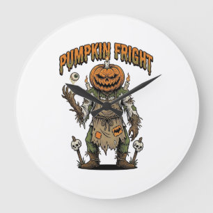 Kürbis-Grusele-Shirt Vintage Augapfel Halloween-Ku Große Wanduhr
