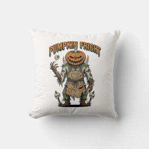 Kürbis-Grusele-Shirt Vintage Augen Halloween Kunst Kissen