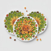 Kürbis-Halloween-Blume mit Jack-O-Lantern Pappteller