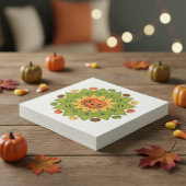 Kürbis-Halloween-Blume mit Jack-O-Lantern Serviette