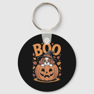 Kürbis Halloween Cavalier King Charles Spaniel Schlüsselanhänger
